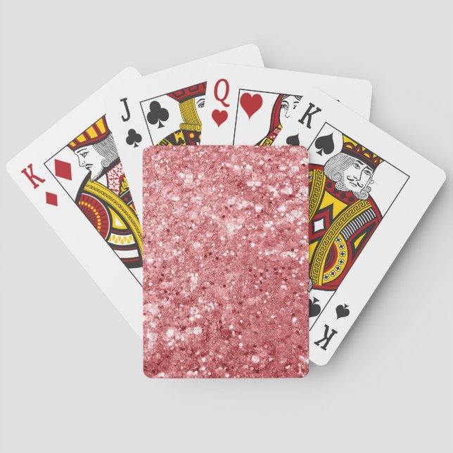 Glamourös gnistrande rosa glitter casinokort (Baksidan)
