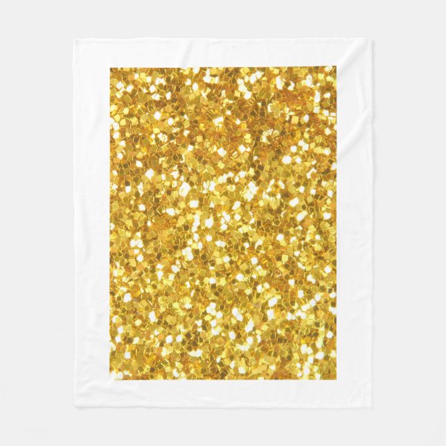 Glamourös guld glitter gnistrande kastmadrass fleecefilt (Framsidan)