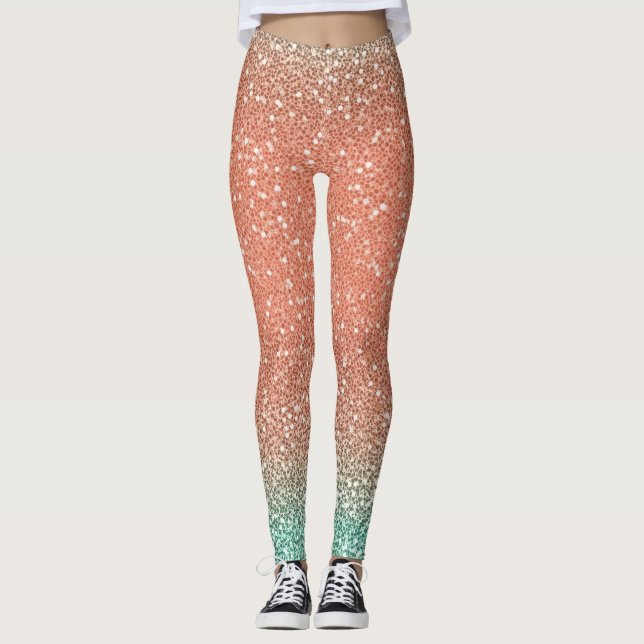 Glamourös guldglitter leggings (Framsida)