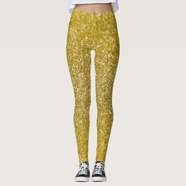 Glamourös guldglitter leggings (Framsida)