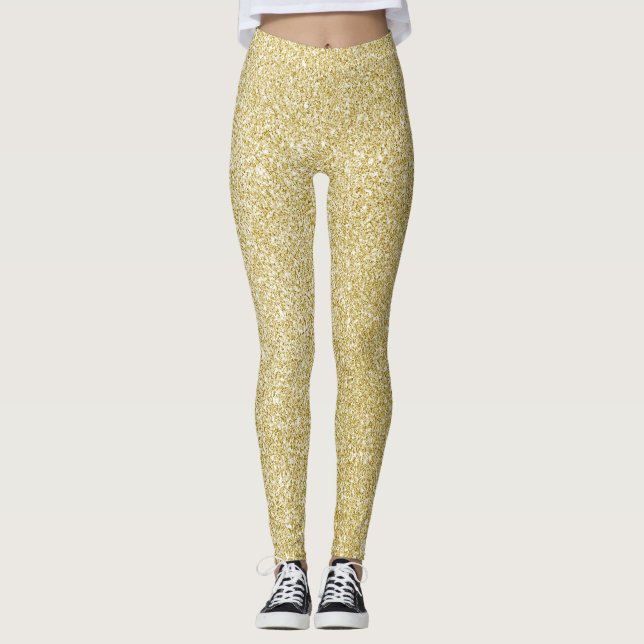 Glamourös guldglitter leggings (Framsida)