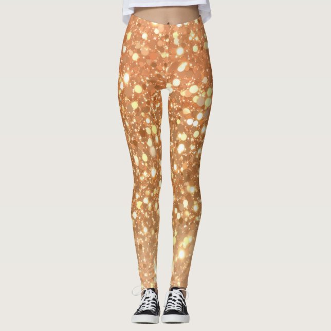 Glamourös guldglitter leggings (Framsida)