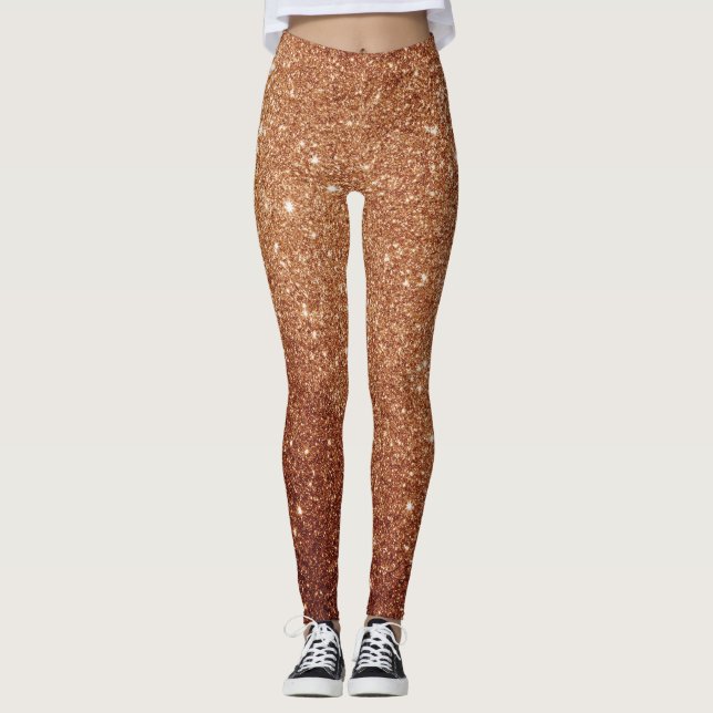 Glamourös guldglitter leggings (Framsida)