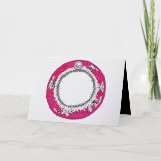 Glamourös julkrans i rosa helgkort