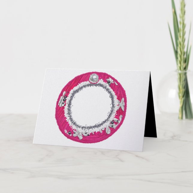 Glamourös julkrans i rosa helgkort (Framsida)