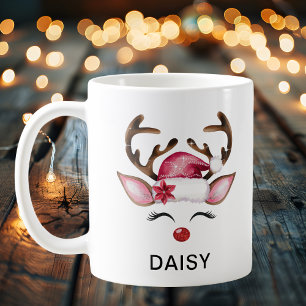 Glamourös Ren Vattenfärg Jul Anpassat Namn Kaffemugg