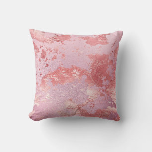 Glamourös rosa glänsande metallisk folie kudde
