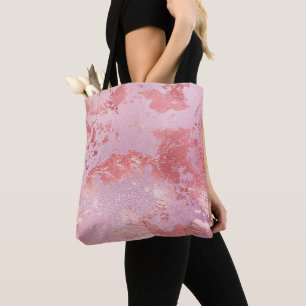 Glamourös rosa glänsande metallisk folie tygkasse