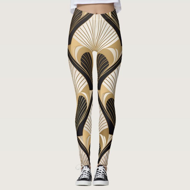Glamourösa Art Deco-leggings Leggings (Framsida)