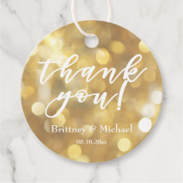 Glamourösa Guld Bokeh Gnistrar | Tack Gåvor Etiketter