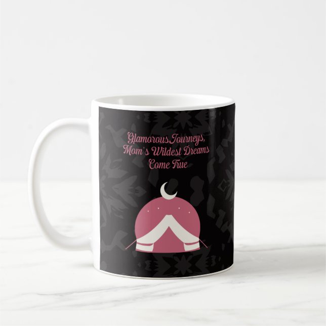 Glamourösa Resor Mors Vildaste Drömmar Glamping Kaffemugg (Vänster)