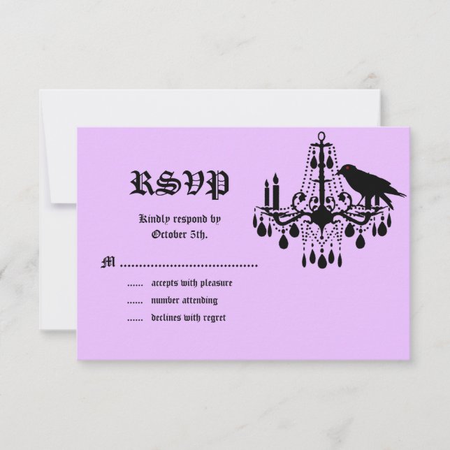 Glamourosa skelett RSVP lila OSA Kort (Framsida)