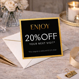 Glamourösa svarta & gyllene ögonfransstylist rabattkort