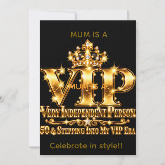 Glamouröst Guld 60-årsfirande VIP-era Glitter Inbjudningar
