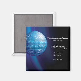 Glamourous 50:e födelsedagen Blue Party Disco Boll Magnet