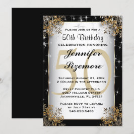 Glamourous Birthday Template - 50:e födelsedagen Inbjudningar