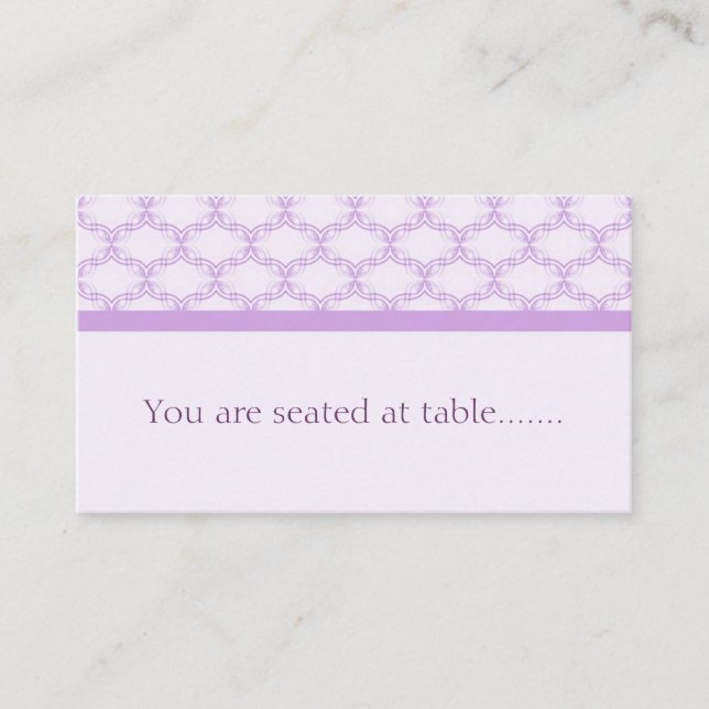 Glamourous Bröllop Placecard, Lavender Placeringskort (Framsida)