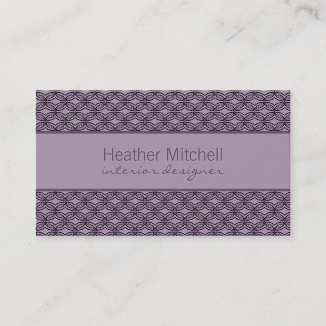 Glamourous Chic Affärskort, Lila Visitkort (Framsida)