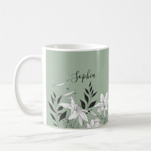Glamourous elegant svart och vit namn monogram m kaffemugg