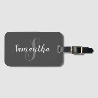 Glamourous Grått och White Monogram Bagagebricka