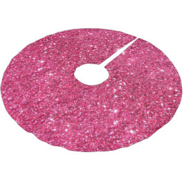 Glamourshock rosaglitter julgransmatta borstad polyester