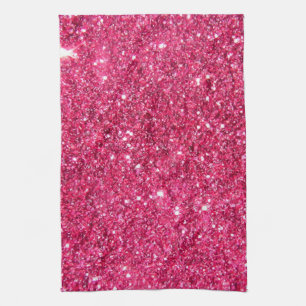 Glamourshock rosaglitter kökshandduk