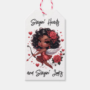 Glamous African American Cupid Presentetikett
