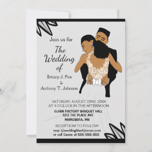 Glamous African American Wedding Investigation Inbjudningar