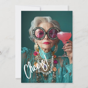 Glamous Äldre Woman Bold Luxury Mode Inbjudningar