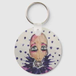 Glamous baby i violett nyckelring