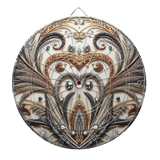 Glamous Baroque Design med Glitter & Gemstones Darttavla (Framsidan)