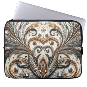 Glamous Baroque Design med Glitter & Gemstones Laptop Fodral