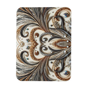 Glamous Baroque Design med Glitter & Gemstones Magnet