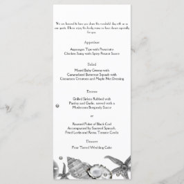 Glamous Beach i Silver Bröllop Menu Meny