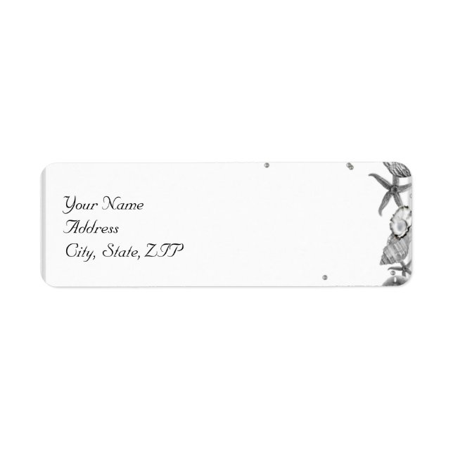 Glamous Beach i Silver Returadress Etikett (Framsidan)