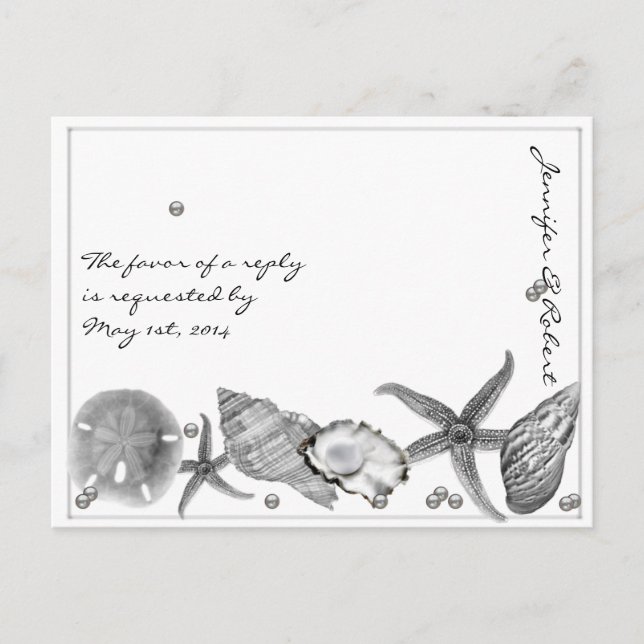 Glamous Beach in Silver OSA Postcard Inbjudan Vykort (Framsida)