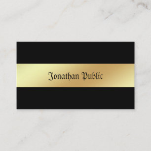 Glamous Black and Guld Elegant Professionell Visitkort