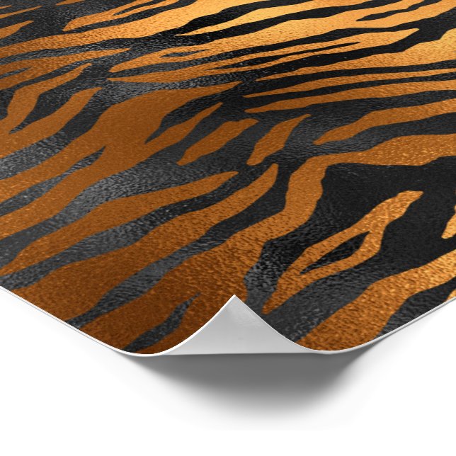 Glamous Black Brown Tiger Rand Animal Print Poster (Hörn)
