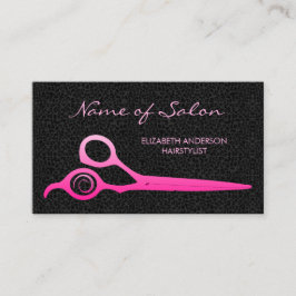 Glamous Black Leopard Rosa Hairstylist Sissors Visitkort