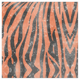 Glamous Black Orange Glitter Animal Tiger Rand Tyg