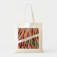 Glamous Black Orange Glitter Animal Tiger Rand
