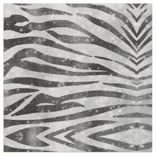 Glamous Black White Sparkly Glitter Zebra Rand Tyg
