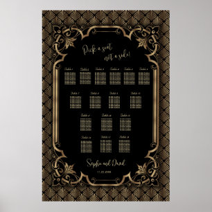 Glamous Bröllop Black Guld Poster