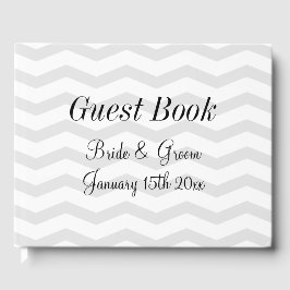 Glamous bröllop gäst bok med chevron mönster