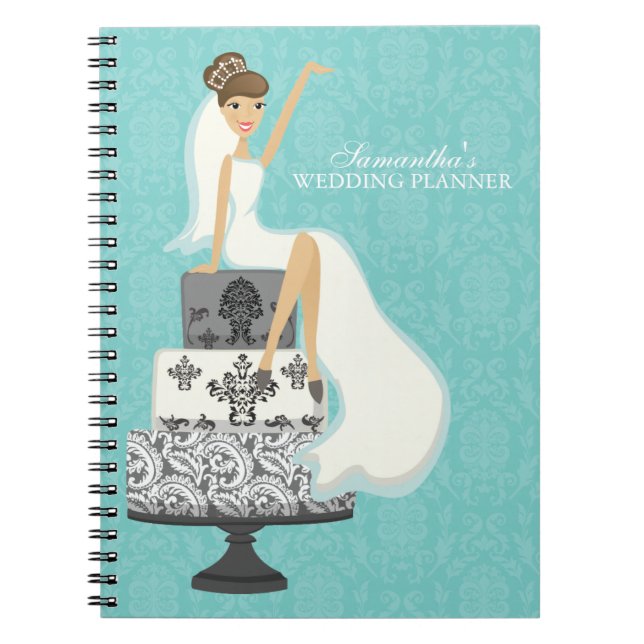 Glamous Brunette Bride Bröllopsfixaren Anteckningsbok (Framsidan)