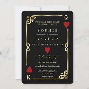 Glamous Casino Las Vegas Poker Bröllop Inbjudningar
