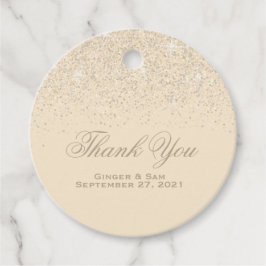 Glamous Champagne Glitter Gåvor Etiketter