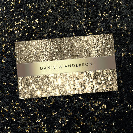 Glamous Champagne Guld Glitter Luxury Visitkort