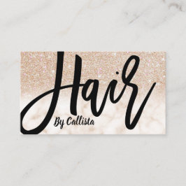 Glamous Chic Guld Glitter Marble Hair Stylist Visitkort