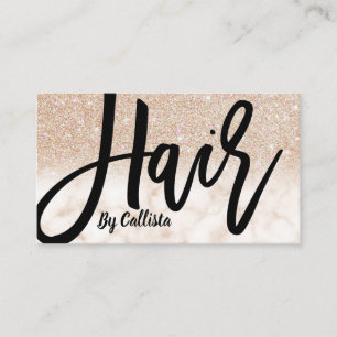 Glamous Chic Guld Glitter Marble Hair Stylist Visitkort